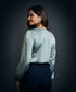 Cowl Neck Long Sleeve Satin Top-Olive